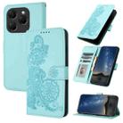 For Tecno Spark 20 Pro Datura Flower Embossed Flip Leather Phone Case(Light blue) - 1