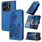 For Tecno Spark 20 Datura Flower Embossed Flip Leather Phone Case(Blue) - 1