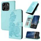 For Tecno Spark Go 2023 Datura Flower Embossed Flip Leather Phone Case(Light blue) - 1