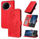 For Tecno Camon 30 Pro Datura Flower Embossed Flip Leather Phone Case(Red) - 1