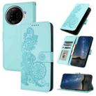 For Tecno Camon 30 Pro Datura Flower Embossed Flip Leather Phone Case(Light Blue) - 1