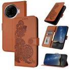 For Tecno Camon 30 Pro Datura Flower Embossed Flip Leather Phone Case(Brown) - 1