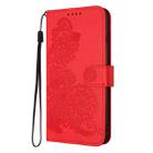 For Tecno Pova 6 Pro Datura Flower Embossed Flip Leather Phone Case(Red) - 3