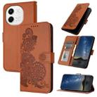 For Tecno Pova 6 Neo 5G / Spark 30 5G Datura Flower Embossed Flip Leather Phone Case(Brown) - 1