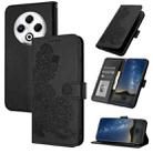 For Tecno Spark 30 4G Datura Flower Embossed Flip Leather Phone Case(Black) - 1