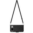 For Google Pixel 8a Rhombic Texture Flip Leather Phone Case with Long Lanyard(Black) - 3
