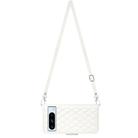 For Google Pixel 8 Pro Rhombic Texture Flip Leather Phone Case with Long Lanyard(White) - 3