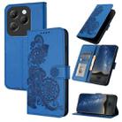 For Infinix Hot 40 Datura Flower Embossed Flip Leather Phone Case(Blue) - 1