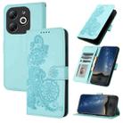 For Infinix Smart 8 Datura Flower Embossed Flip Leather Phone Case(Light blue) - 1