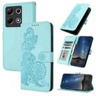 For Infinix Note 30 4G Datura Flower Embossed Flip Leather Phone Case(Light blue) - 1