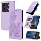 For Infinix Note 30 4G Datura Flower Embossed Flip Leather Phone Case(Purple) - 1