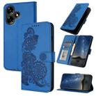 For Infinix Hot 30i Datura Flower Embossed Flip Leather Phone Case(Blue) - 1