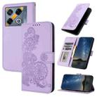 For Infinix GT 20 Pro Datura Flower Embossed Flip Leather Phone Case(Purple) - 1