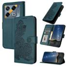 For Infinix GT 20 Pro Datura Flower Embossed Flip Leather Phone Case(Dark Green) - 1