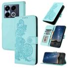 For Infinix Note 40 4G Datura Flower Embossed Flip Leather Phone Case(Light blue) - 1