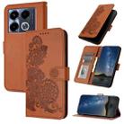 For Infinix Note 40 4G Datura Flower Embossed Flip Leather Phone Case(Brown) - 1