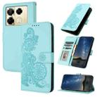 For Infinix Note 40 Pro 4G / 5G Datura Flower Embossed Flip Leather Phone Case(Light blue) - 1