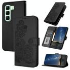 For Infinix Hot 50 5G Datura Flower Embossed Flip Leather Phone Case(Black) - 1