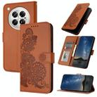 For Infinix Zero 40 4G / Zero 40 5G Datura Flower Embossed Flip Leather Phone Case(Brown) - 1