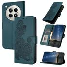 For Infinix Zero 40 4G / Zero 40 5G Datura Flower Embossed Flip Leather Phone Case(Dark Green) - 1