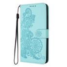 For Infinix Hot 10T / Hot 10s Datura Flower Embossed Flip Leather Phone Case(Light blue) - 3