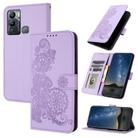 For Infinix Hot 12i Datura Flower Embossed Flip Leather Phone Case(Purple) - 1