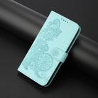 For Infinix Hot 20 4G Datura Flower Embossed Flip Leather Phone Case(Light blue) - 2
