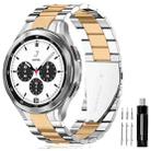 For Samsung Galaxy Watch 6 / 5 / 4 Three Bead Stainless Steel Metal Watch Band(Silver Rose Gold) - 1