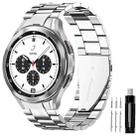 For Samsung Galaxy Watch 6 / 5 / 4 Three Bead Stainless Steel Metal Watch Band(Silver) - 1