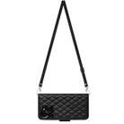 For Honor X6a Rhombic Texture Flip Leather Phone Case with Long Lanyard(Black) - 3