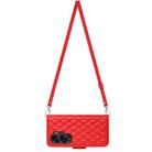 For Honor 90 Lite Rhombic Texture Flip Leather Phone Case with Long Lanyard(Red) - 3