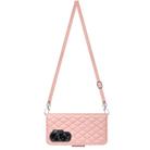 For Honor 90 Lite Rhombic Texture Flip Leather Phone Case with Long Lanyard(Coral Pink) - 3