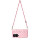 For Honor 90 Lite Rhombic Texture Flip Leather Phone Case with Long Lanyard(Pink) - 3