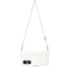 For Honor 90 Rhombic Texture Flip Leather Phone Case with Long Lanyard(White) - 3