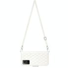 For Xiaomi Redmi Note 12S 4G Global Rhombic Texture Flip Leather Phone Case with Long Lanyard(White) - 3