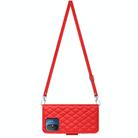 For Xiaomi Redmi 12C / 11A / Poco C55 Rhombic Texture Flip Leather Phone Case with Long Lanyard(Red) - 3