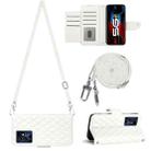 For Xiaomi Redmi Note 12 Pro 5G Global Rhombic Texture Flip Leather Phone Case with Long Lanyard(White) - 1