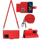 For Xiaomi Redmi Note 12 Pro Speed Rhombic Texture Flip Leather Phone Case with Long Lanyard(Red) - 1
