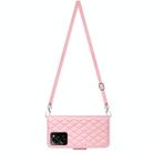 For Xiaomi Redmi Note 12 Pro Speed Rhombic Texture Flip Leather Phone Case with Long Lanyard(Pink) - 3