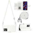 For Xiaomi Redmi Note 12 5G Global / Poco X5 Rhombic Texture Flip Leather Phone Case with Long Lanyard(White) - 1