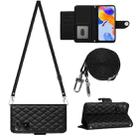 For Xiaomi Redmi Note 11 Pro 5G/4G Global Rhombic Texture Flip Leather Phone Case with Long Lanyard(Black) - 1