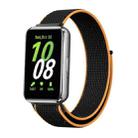 For Samsung Galaxy Fit 3 Woven Nylon Loop Watch Band(Black Orange) - 1