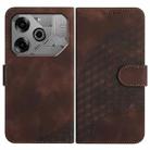 For Tecno Pova 6 Pro YX0060 Elephant Head Embossed Phone Leather Case with Lanyard(Coffee) - 1