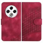 For Tecno Spark 30 4G Elephant Head Embossed Phone Leather Case with Lanyard(Rose Red) - 1