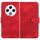 For Tecno Spark 30 4G Elephant Head Embossed Phone Leather Case with Lanyard(Red) - 1