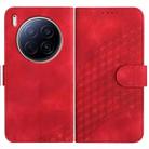 For Tecno Camon 40 Premier Elephant Head Embossed Phone Leather Case with Lanyard(Red) - 1