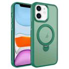 For iPhone 11 MagSafe Magnetic Holder Breathable Phone Case(Green) - 1