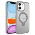 For iPhone 11 MagSafe Magnetic Holder Breathable Phone Case(Grey) - 1