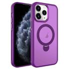 For iPhone 11 Pro MagSafe Magnetic Holder Breathable Phone Case(Purple) - 1