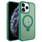 For iPhone 11 Pro Max MagSafe Magnetic Holder Breathable Phone Case(Green) - 1